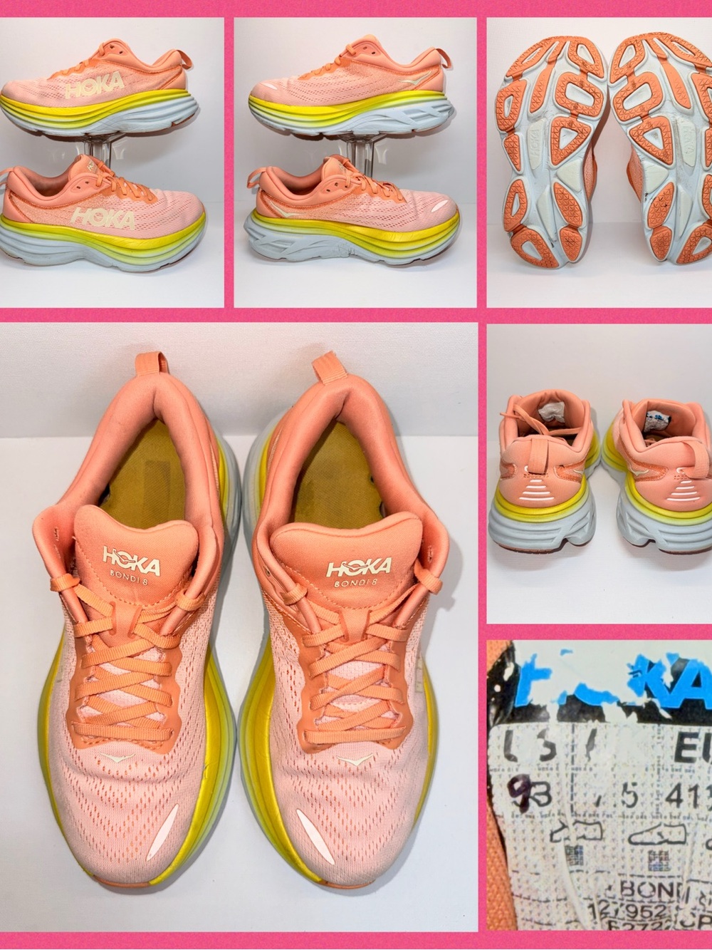 HOKA BONDI 8 Peach Women's Athletic Shoes